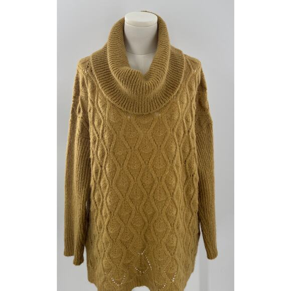 Elsamanda Italy Gold Mohair Sweater Cowl Neck Oversized Yellow S L - Picture 3 of 9
